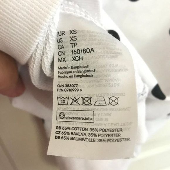 Divided H&M Crop Top White Black Polka-dots  Sweaters Juniors XS - Picture 4 of 6